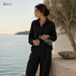 Women's Pure Linen Set in Black Motera – Luma by OrganoLinen