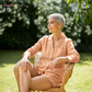 Women’s Pure Linen Pajamas in Peach Glow – Maeve by OrganoLinen