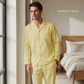 Men's Pure Linen Pajamas Full Sleeve Top & Pants Set in Dandelion Spark – Milo by OrganoLinen