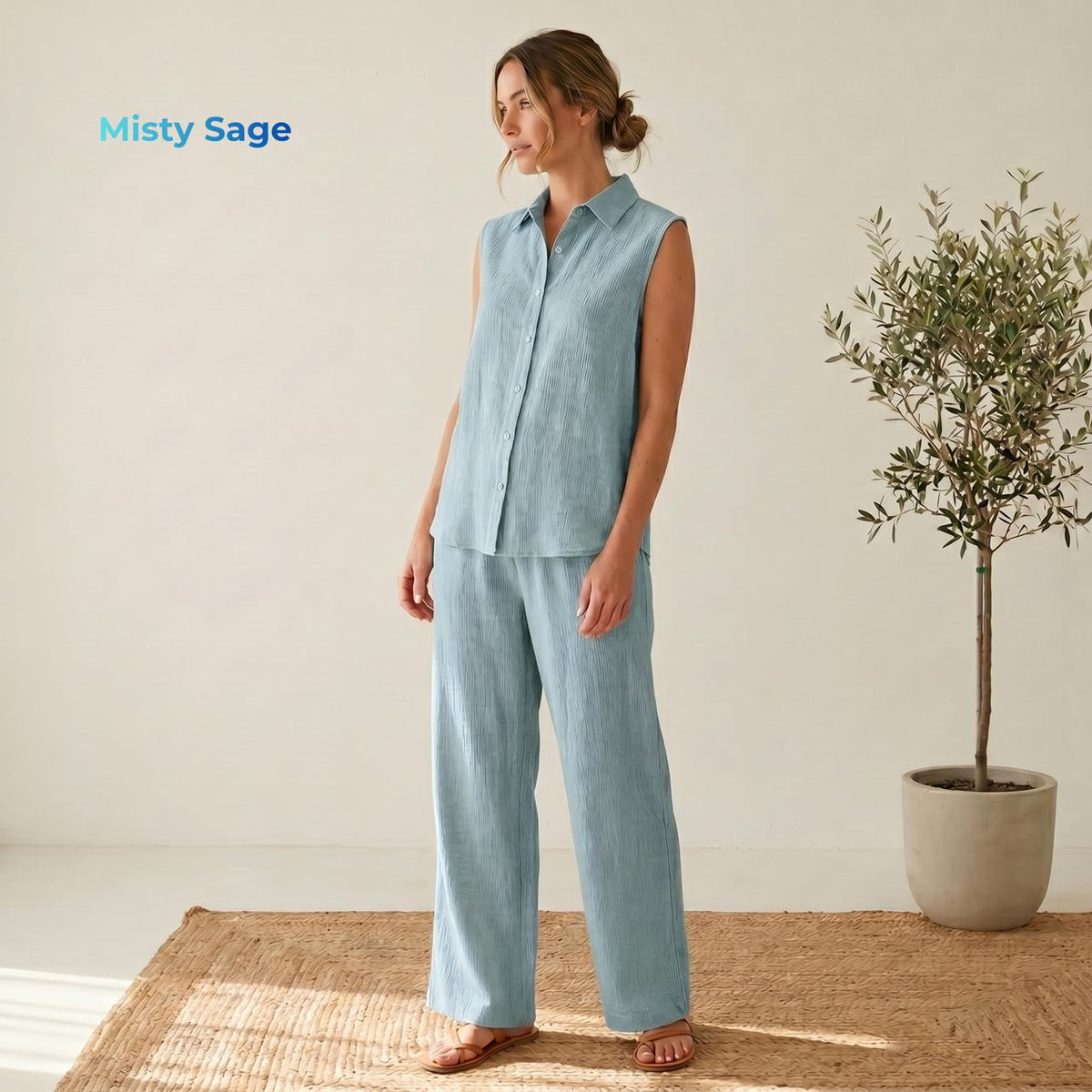 Women's Pure Linen Set – Elara by OrganoLinen