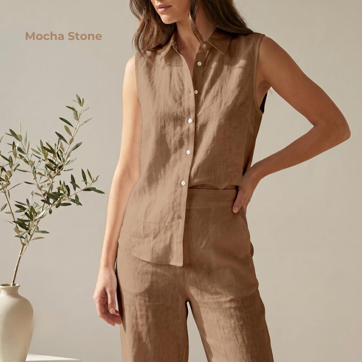 Women's Pure Linen Set – Elara by OrganoLinen