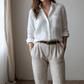 Women's White Linen Shirt – Cloud by OrganoLinen
