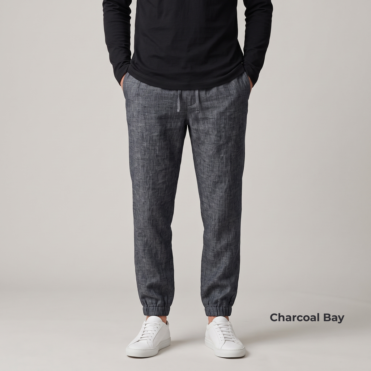Men's Pure Linen Jogger Pants in Charcoal Bay – Axel by OrganoLinen