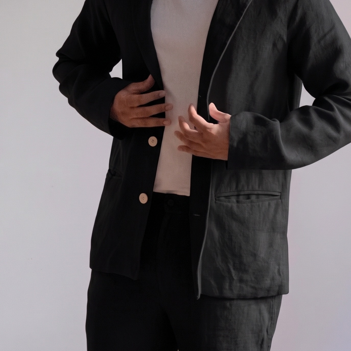 Men’s Unlined Linen Jacket in Black 1 – Jasper by OrganoLinen