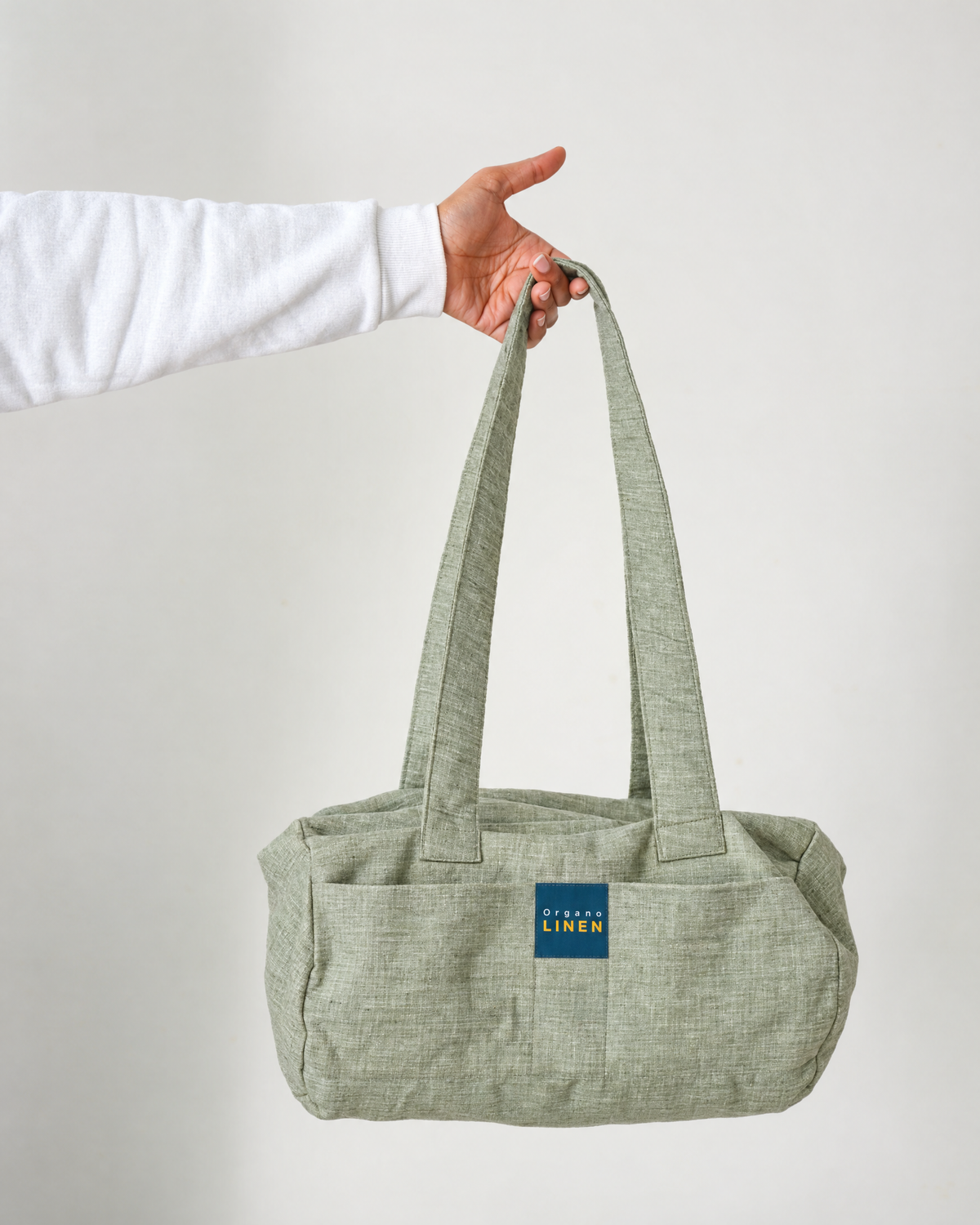 PICCOLO linen handbag in Pistachio Mist