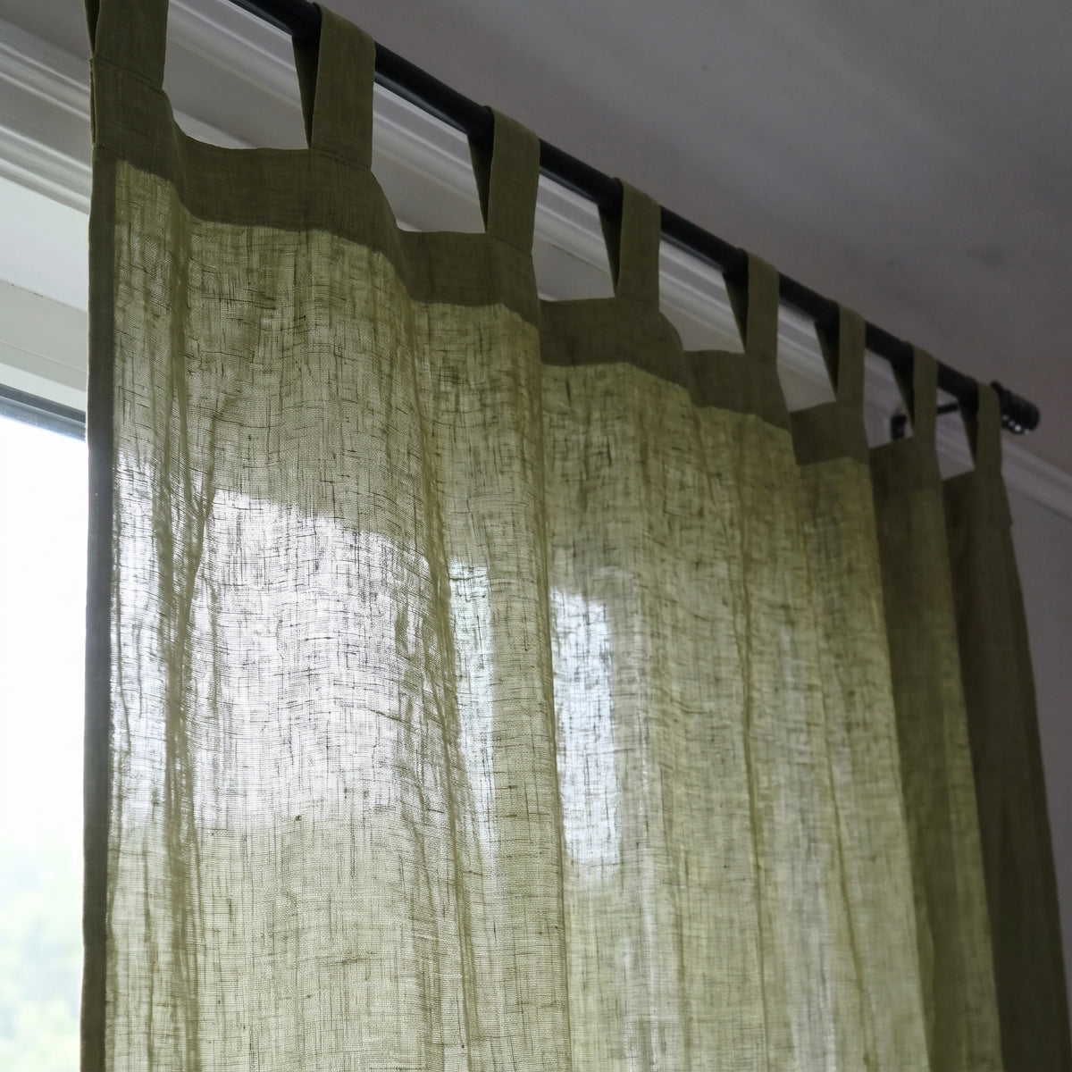 LOOM – Custom Linen Curtain | Full Drop Panel with Loops or Ties