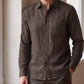 Men's Linen Shirt in Deep Espresso – Raven by OrganoLinen