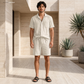 Men's Pure Linen Set in Soft Pearl – Reed by OrganoLinen