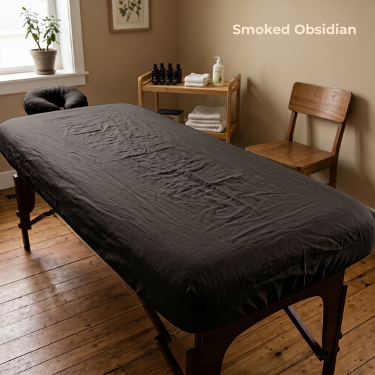100% Pure Linen FITTED Sheet in Smoked Obsidian – Snooze by OrganoLinen