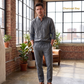 Men’s Heavy Linen Shacket & Trouser Co-ord Set in Charcoal Bay – Summit by OrganoLinen