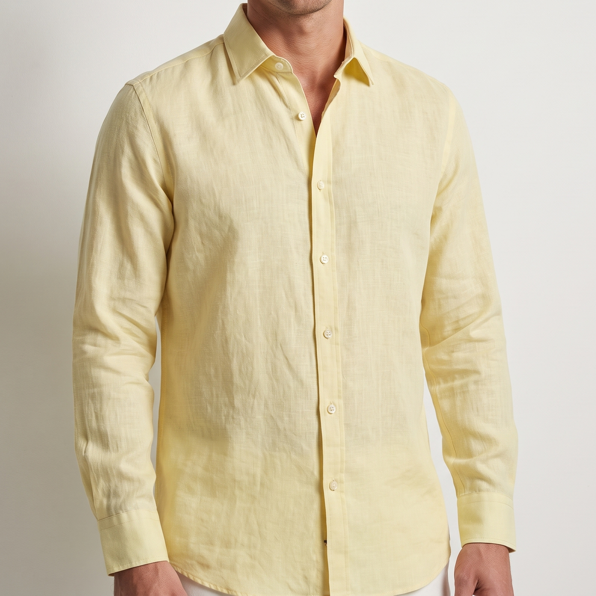 Men's Linen Shirt in Faded Amber – Sunny by OrganoLinen