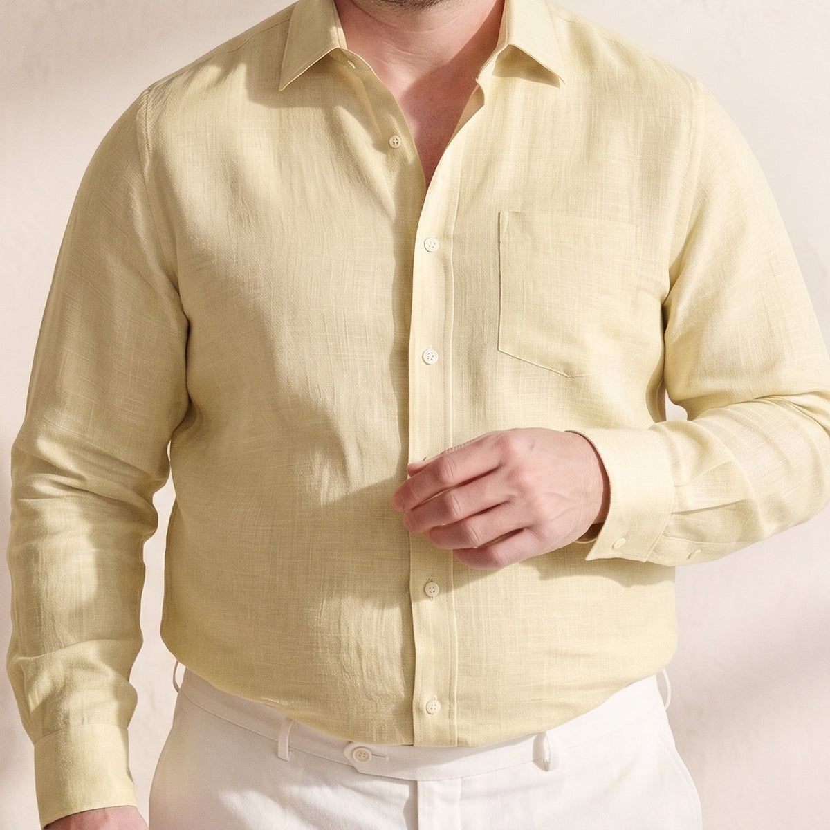 Men's Plus Size Linen Shirt in Moonlight Linen – Sunny by OrganoLinen