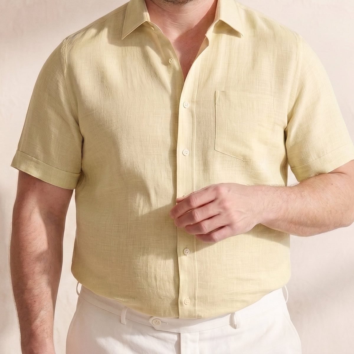 Men's Plus Size Linen Shirt in Moonlight Linen – Sunny by OrganoLinen