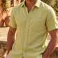 Men's Linen Shirt in Antique Parchment – Sunny by OrganoLinen