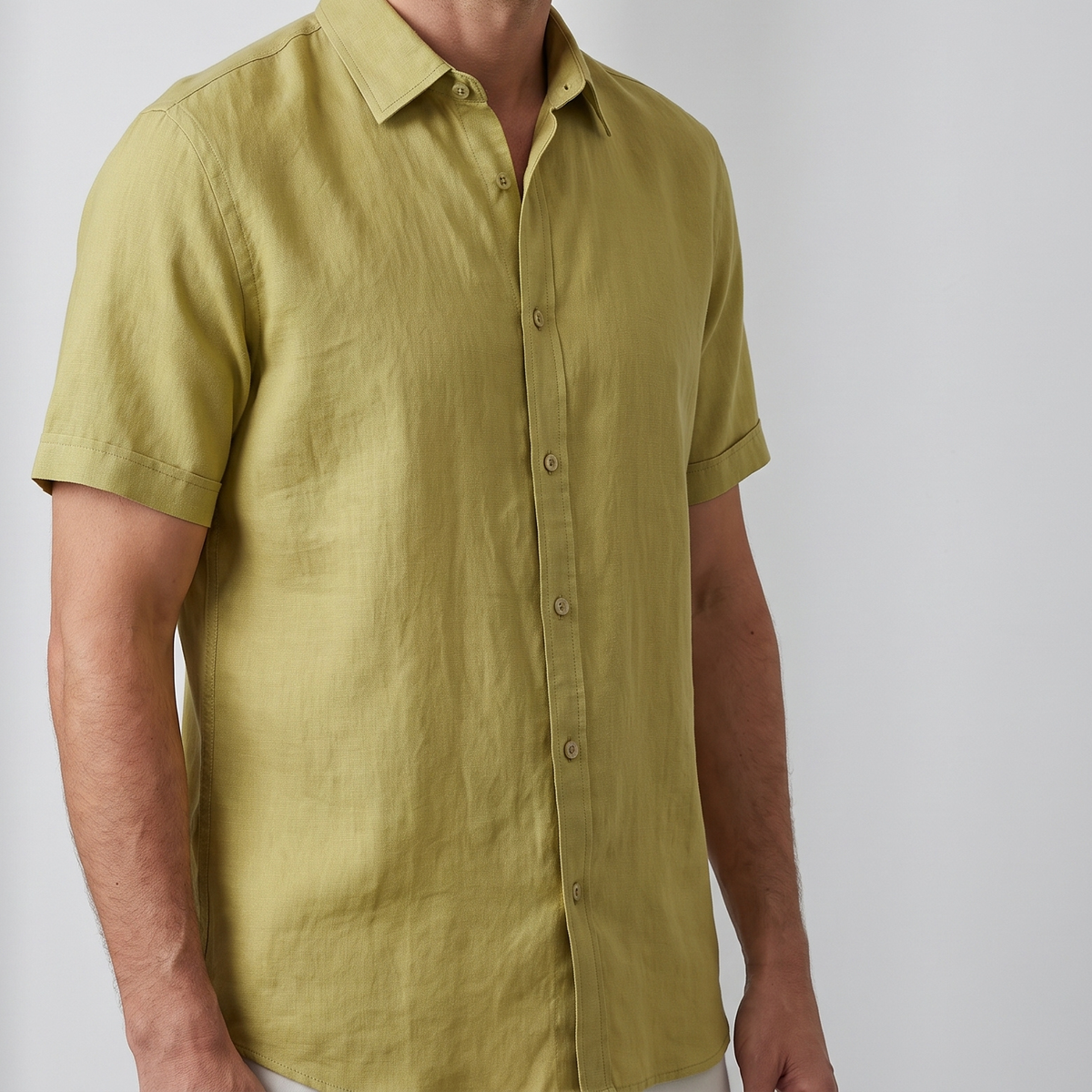 Men's Linen Shirt in Dandelion Spark – Sunny by OrganoLinen