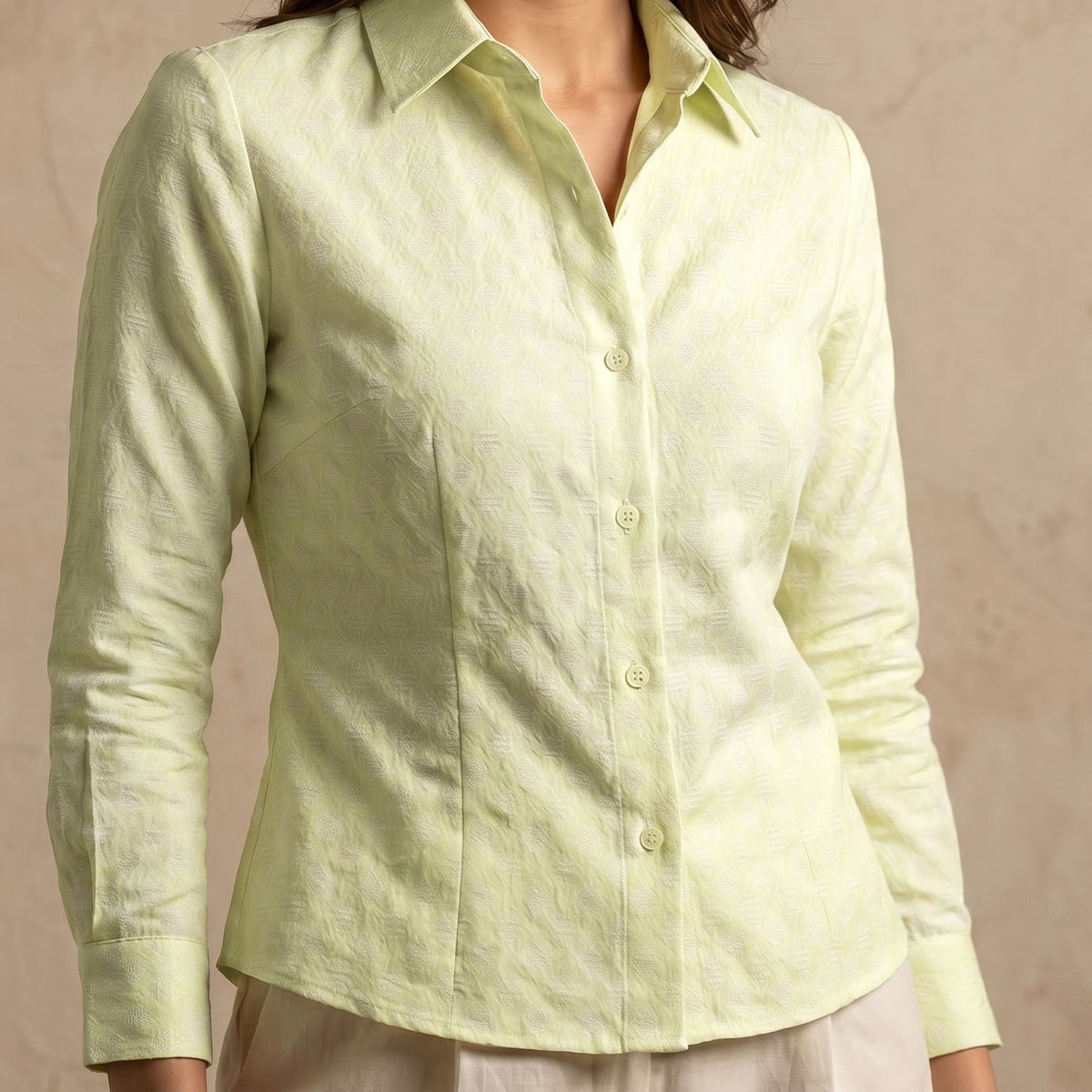 Women's Linen Shirt in Antique Parchment – Sunny by OrganoLinen