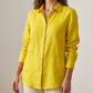 Women's Yellow Linen Shirt – Sunny by OrganoLinen
