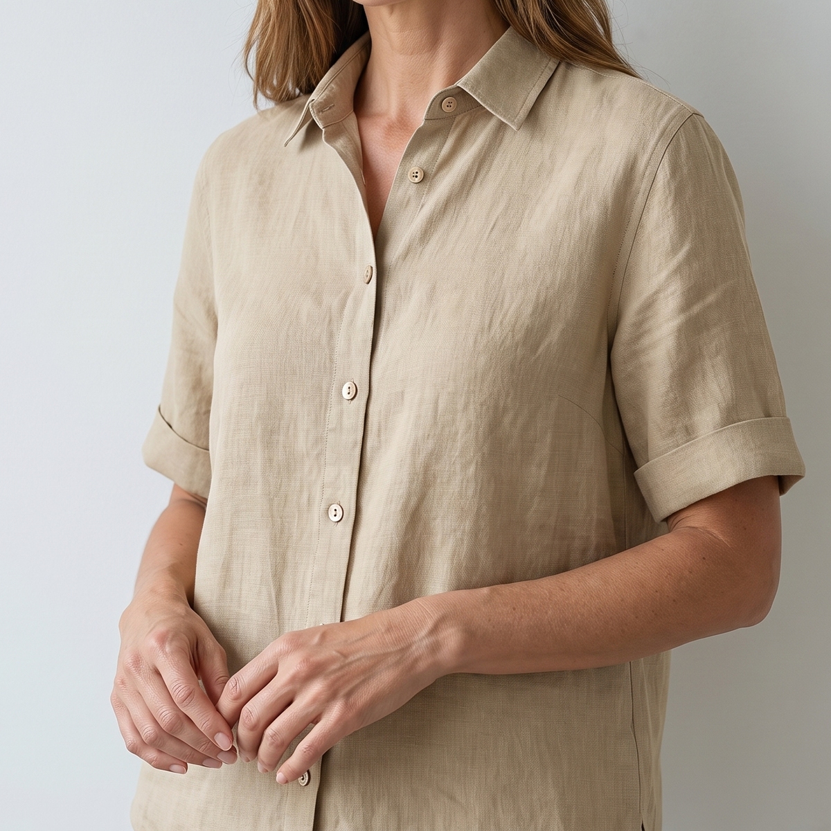 Women's Yellow Linen Shirt – Sunny by OrganoLinen
