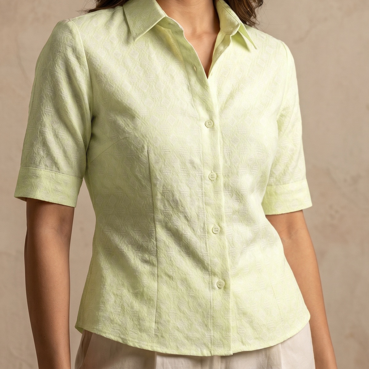Women's Linen Shirt in Antique Parchment – Sunny by OrganoLinen