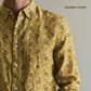 Men's Printed Linen Shirt in Golden Crest – Sunstroke by OrganoLinen