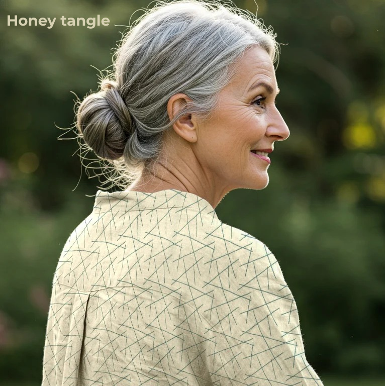 Women's Printed Linen Shirt in Honey Tangle – Sunstroke by OrganoLinen