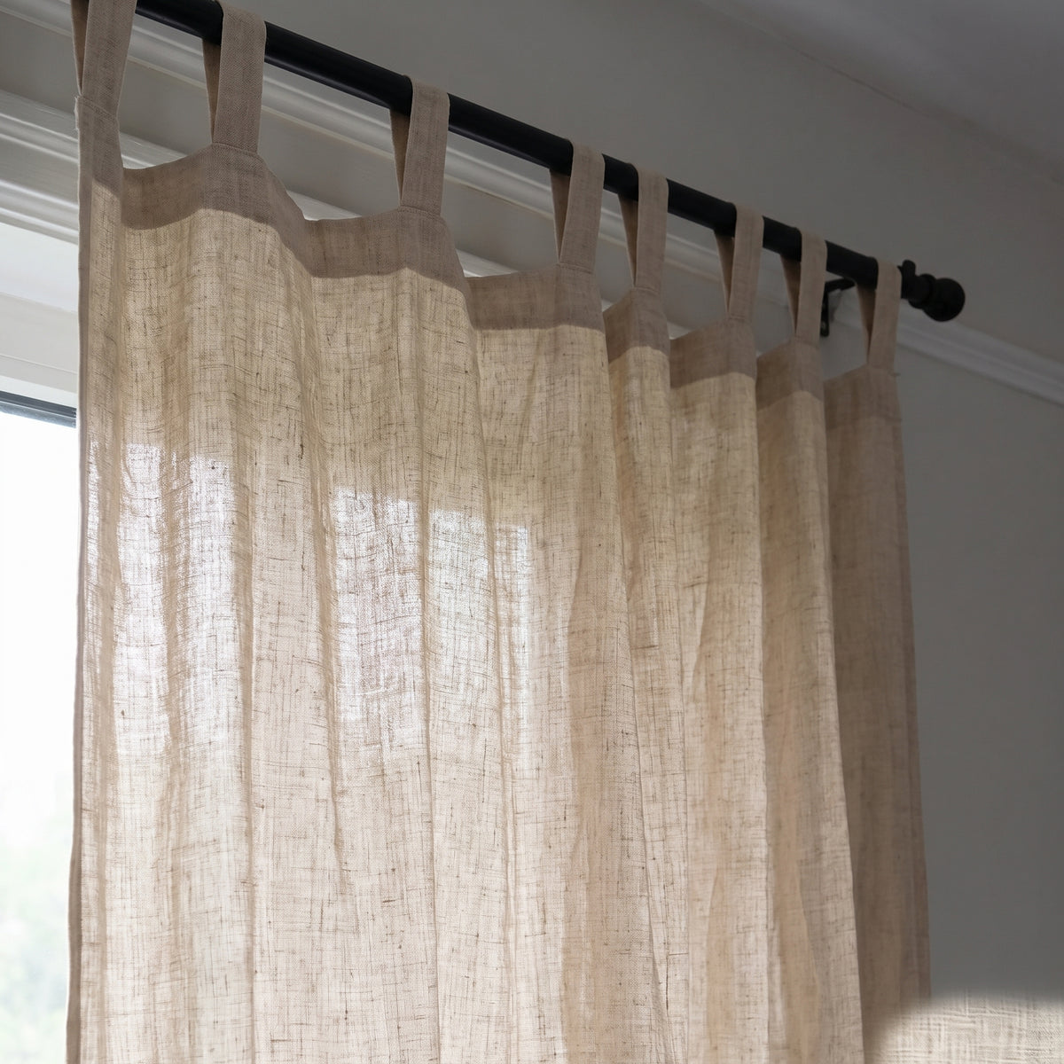 LOOM – Custom Linen Curtain | Full Drop Panel with Loops or Ties