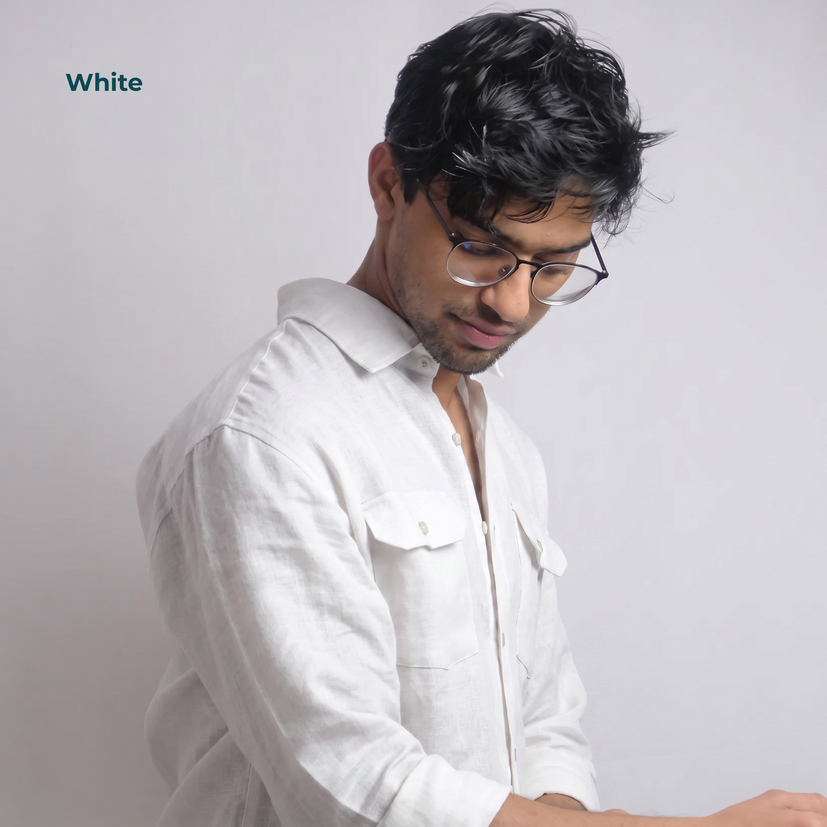 Men's Shirt in Heavy Linen in White Nexa – Willow by OrganoLinen