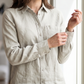 Women's Shirt in Heavy Linen in Summer White – Willow by OrganoLinen