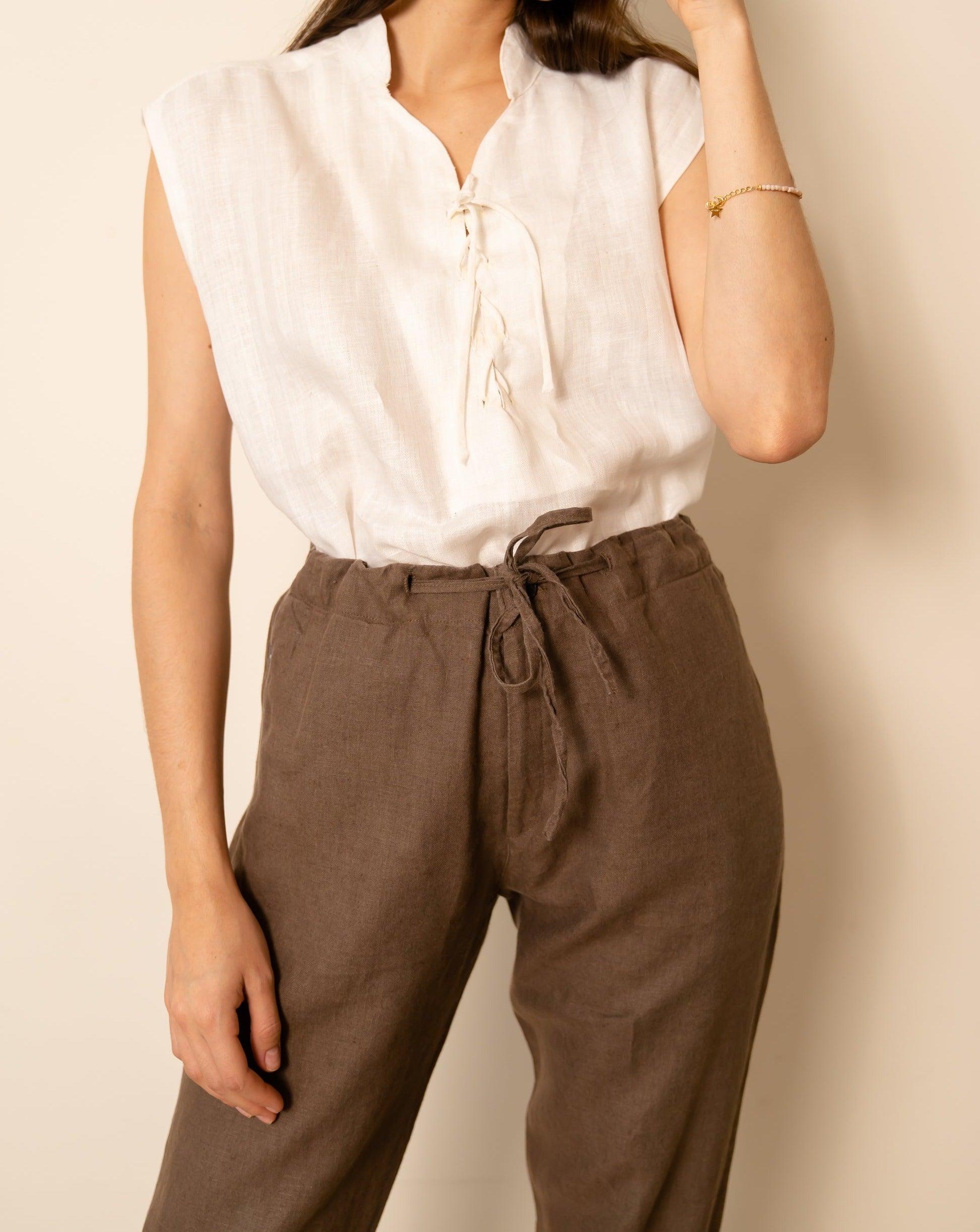 Women's 100% Linen Jogger Pants ARLO | Comfortable & Stylish Women's 100% Linen Jogger Pants ARLO | Comfortable & Stylish