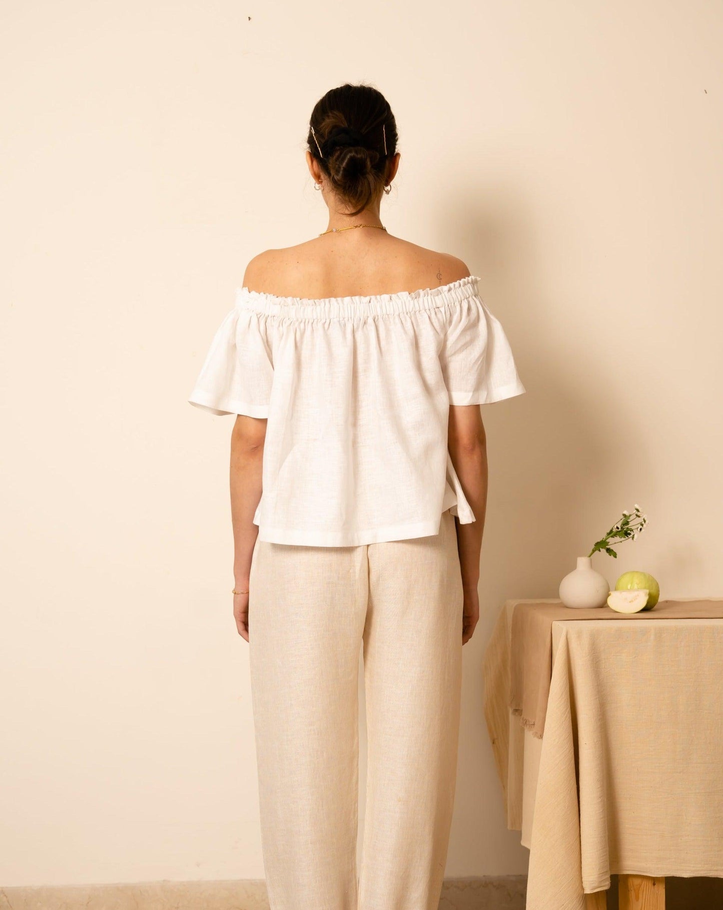 SOFIA Linen Blouse for Women - OrganoLinen