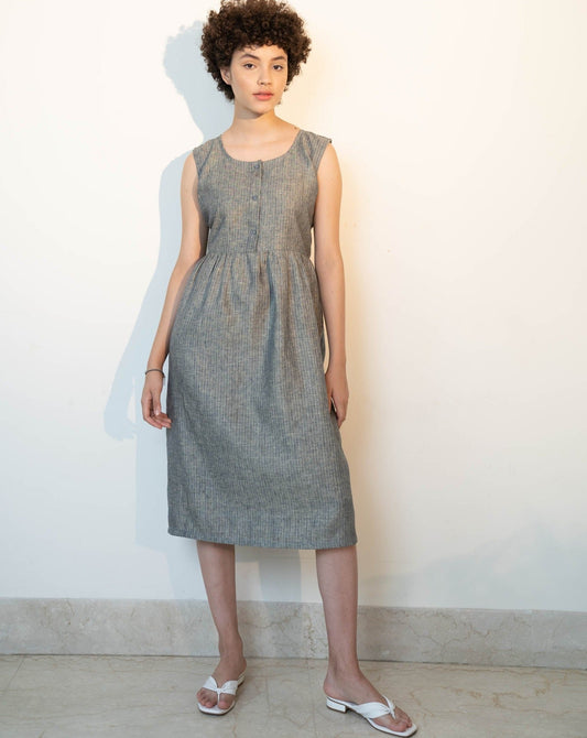 JUNO Sleeveless Linen Dress - OrganoLinen