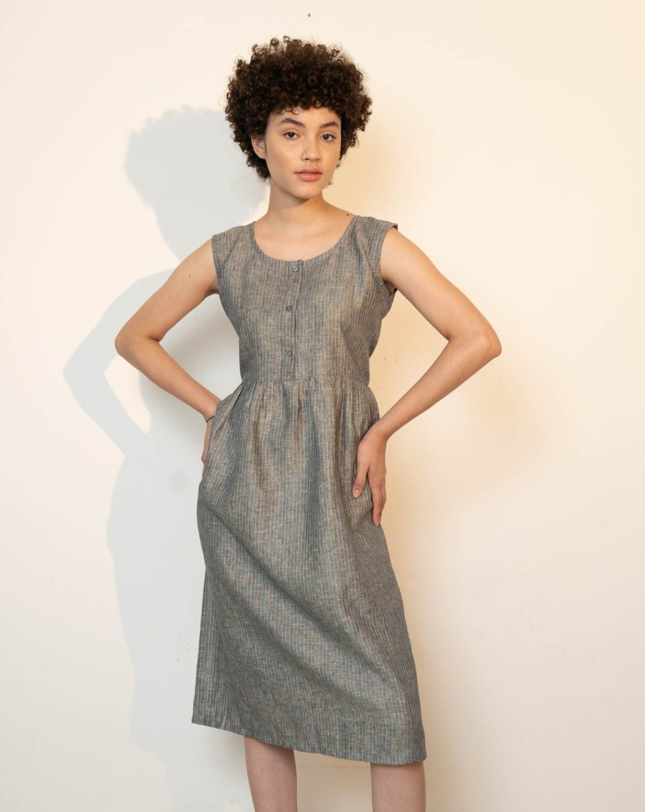 JUNO Sleeveless Linen Dress - OrganoLinen