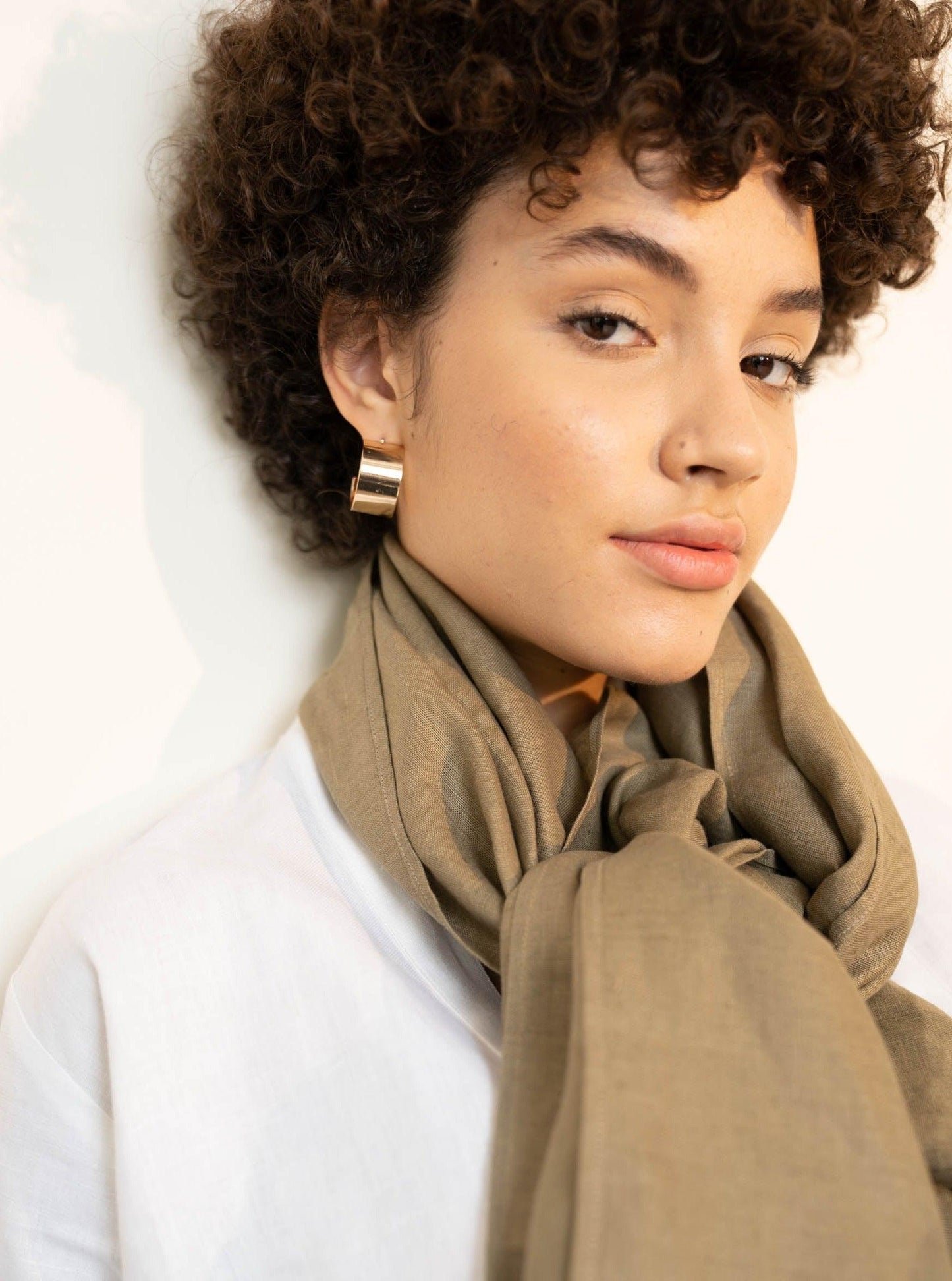 NOAH Tan Linen Scarf - OrganoLinen