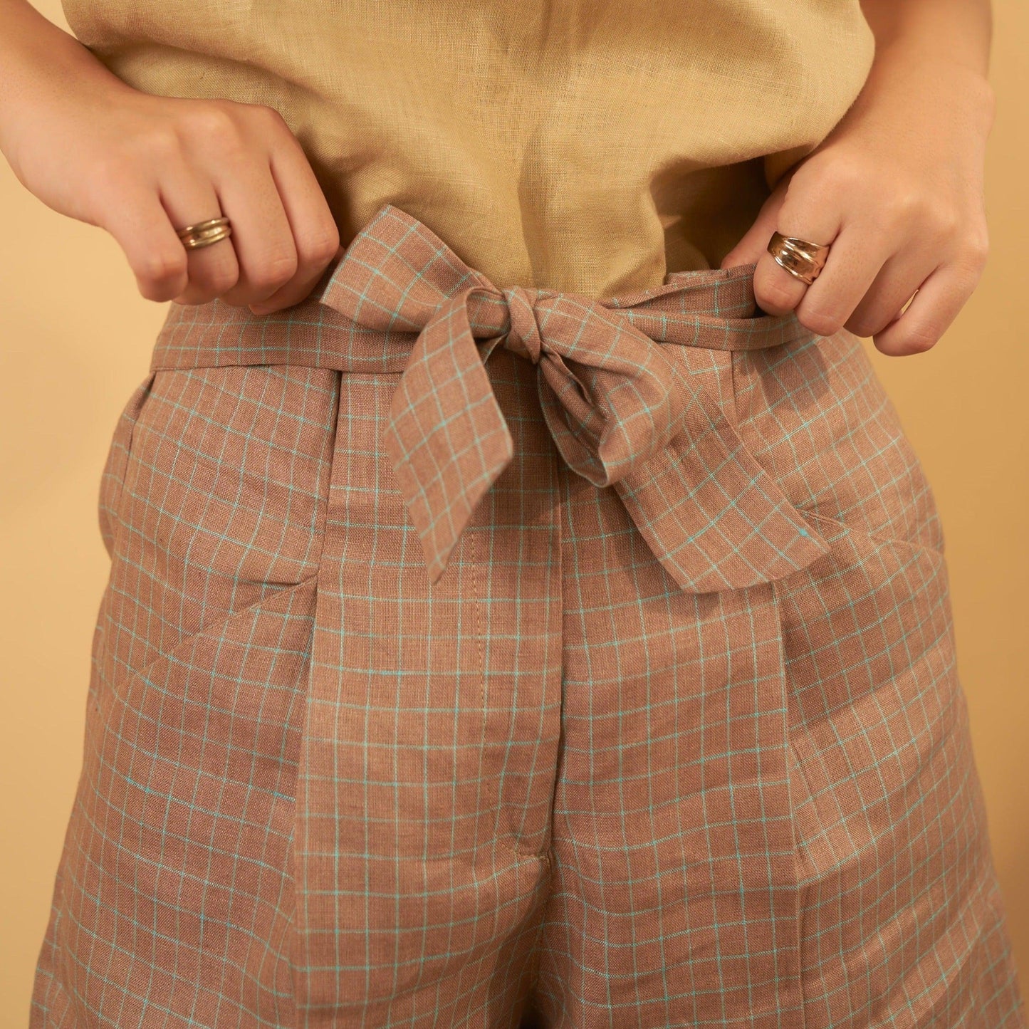 HEMIN Linen Ribbon Shorts - OrganoLinen