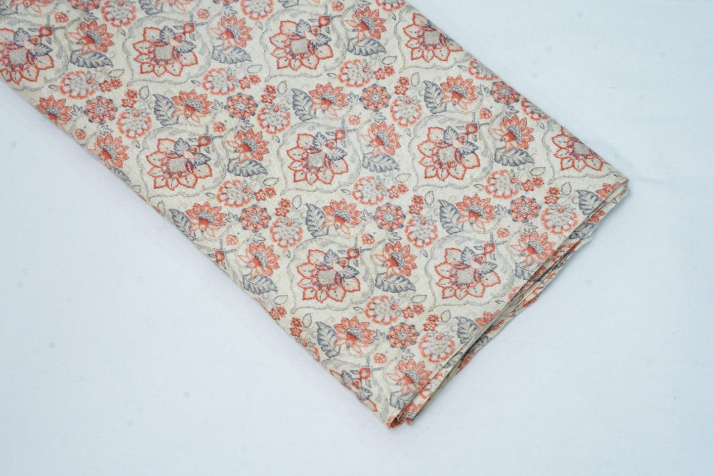 Digital Ankara Print on Cream base - Linen Fabric - OrganoLinen