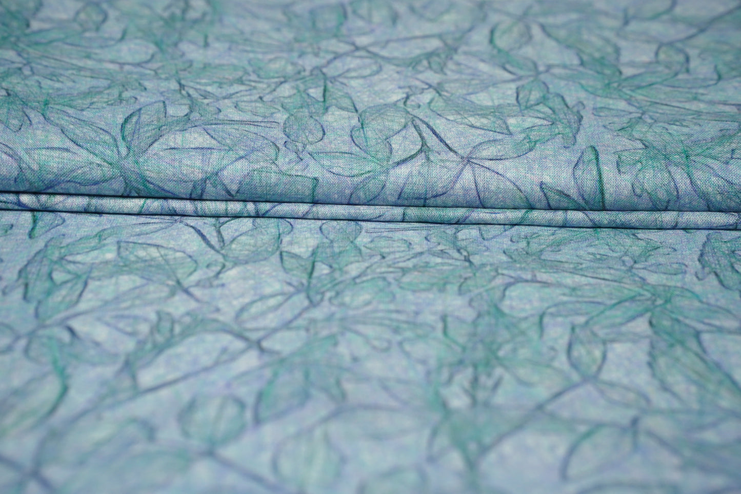 Digital Floral Print on Sky Blue base - Linen Fabric - OrganoLinen