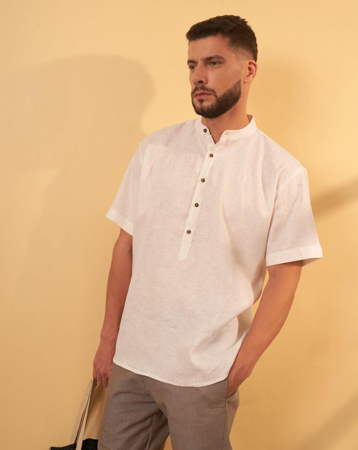 Men's Kurta Linen Shirt – Avi by OrganoLinen