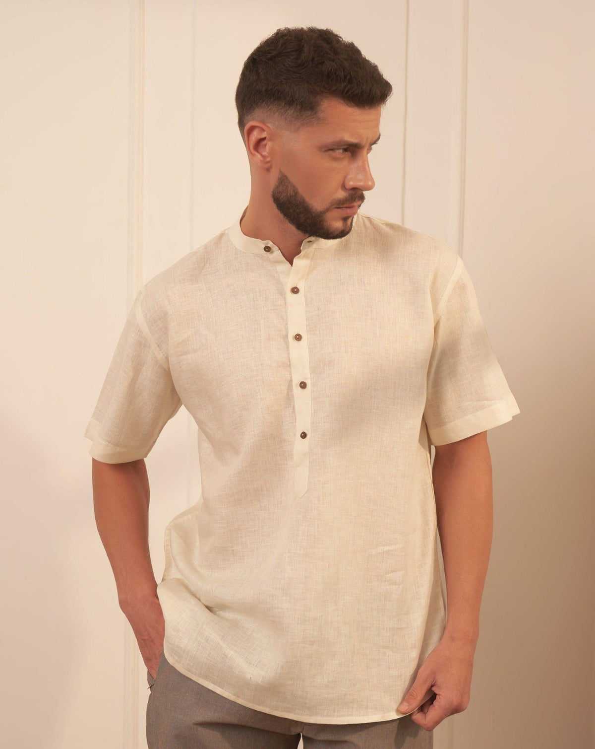 Men's Kurta Linen Shirt – Avi by OrganoLinen