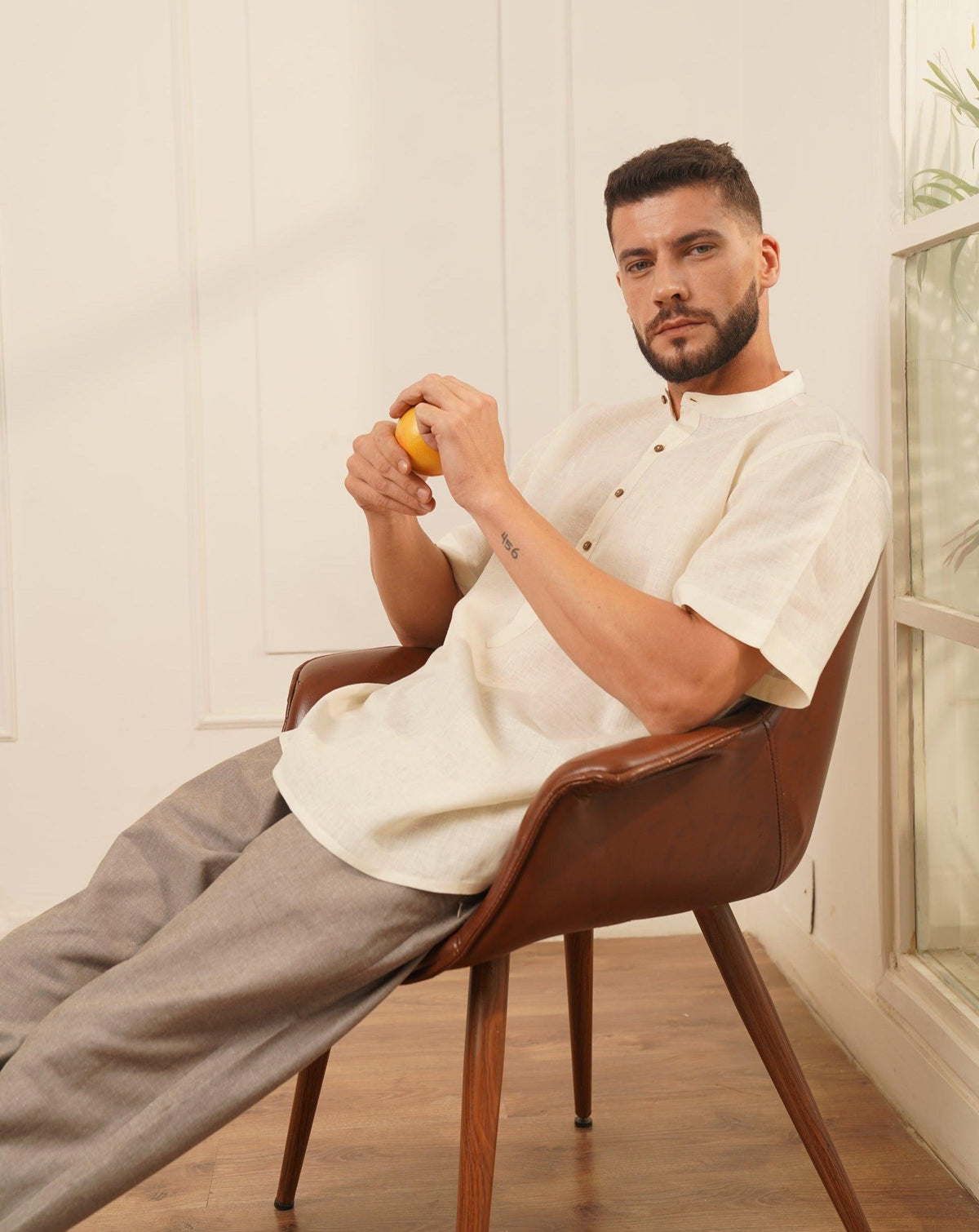 Men's Kurta Linen Shirt – Avi by OrganoLinen