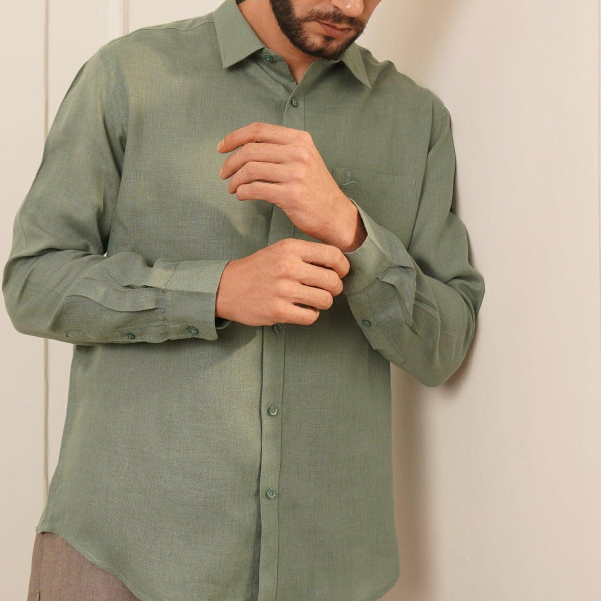 Men's Green Linen Shirt – Forest by OrganoLinen